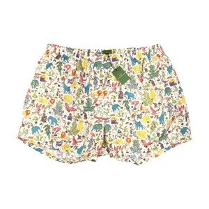 Sid Mashburn Button Front Boxer Short White Christmas Men's Size 36 NWT